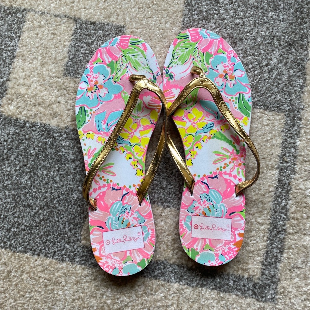 Lily Pulitzer For Target Nosey Posey Flip Flops.